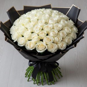 100 Long-Stem White Rose Bouquet