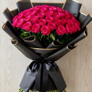50 Long-Stem Hot Pink Rose Bouquet