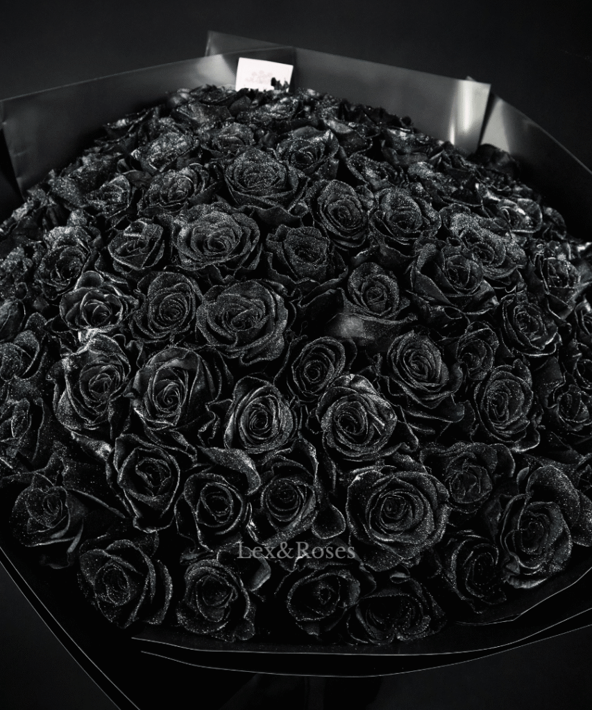 Glitter Black Rose Bouquet