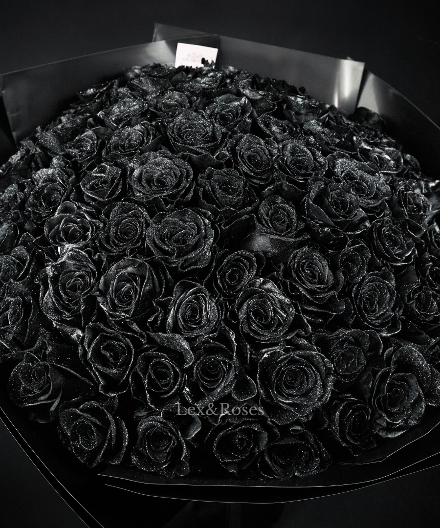 Glitter Black Rose Bouquet
