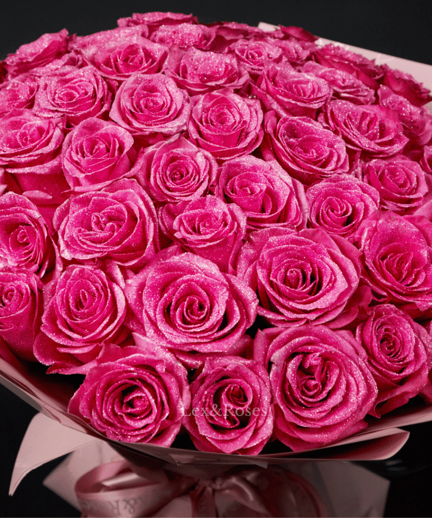 Glitter Hot Pink Roses