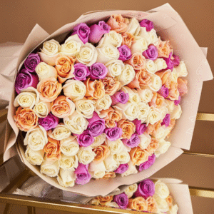 Lilac Peach Rose Bouquet