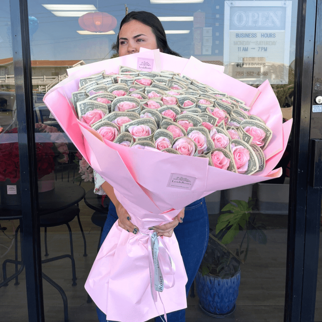 Money Rose Bouquet – Pink