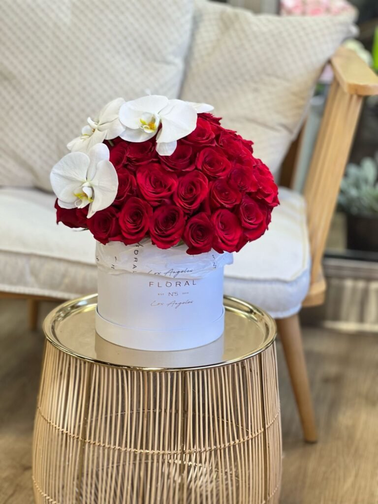 NO. 865 – Red roses in a white box