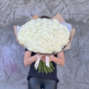 NO.115 - Classic white roses Bouquet