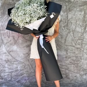 NO.118 - GIANT BLACK & WHITE BABY BREATH BOUQUET