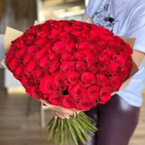 NO.120 - RED ROSES BOUQUET IN THE PAPER WRAP
