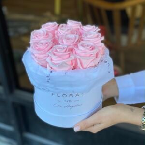 NO.223 - BABY PINK ETERNAL ROSES IN WHITE BOX