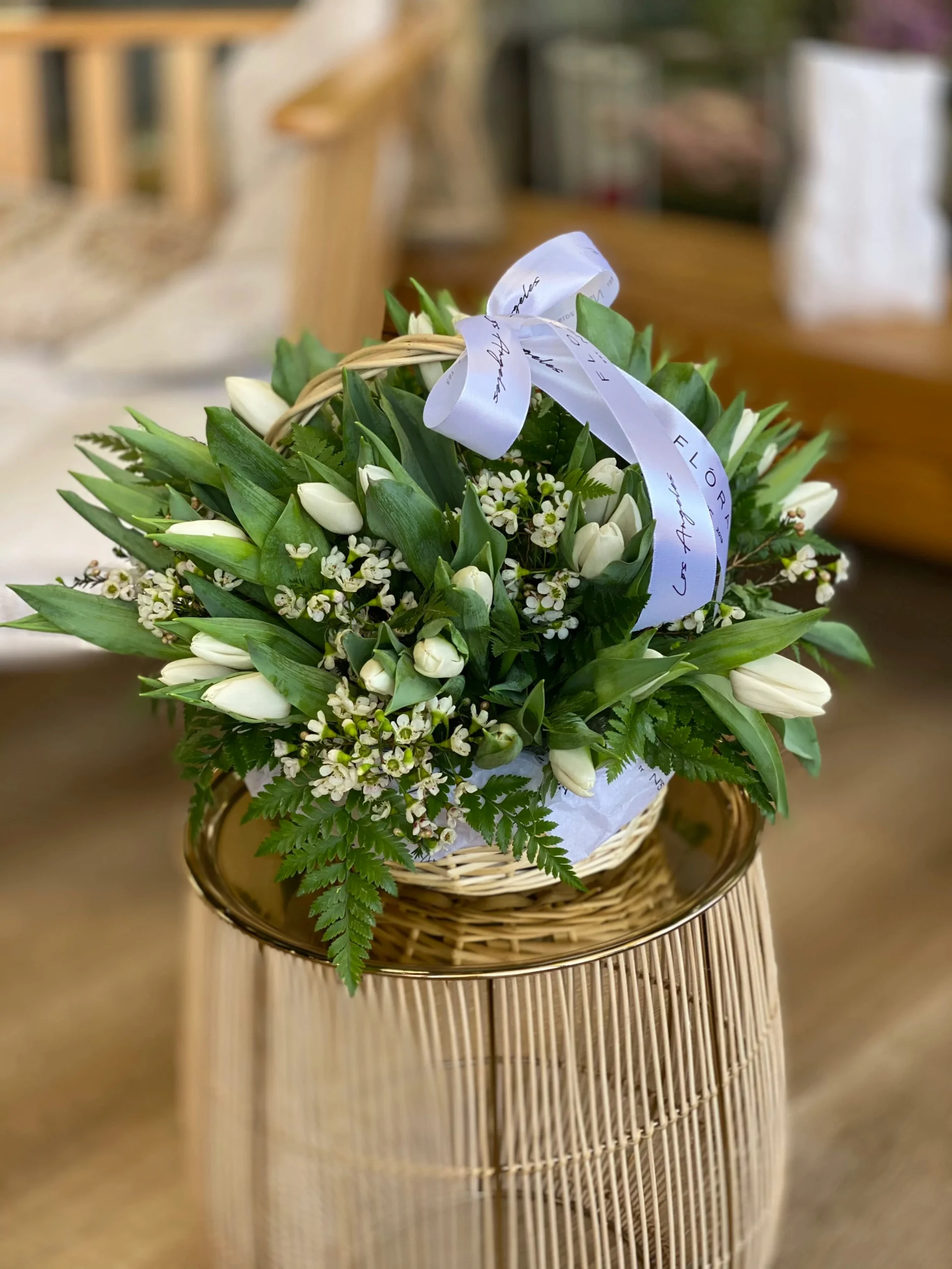NO.271 - Tulips & Wax Flowers basket