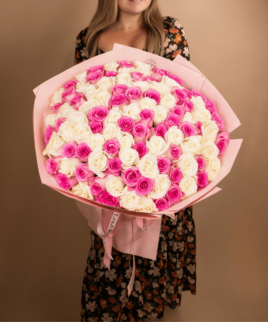 Pink & White Rose Bouquet