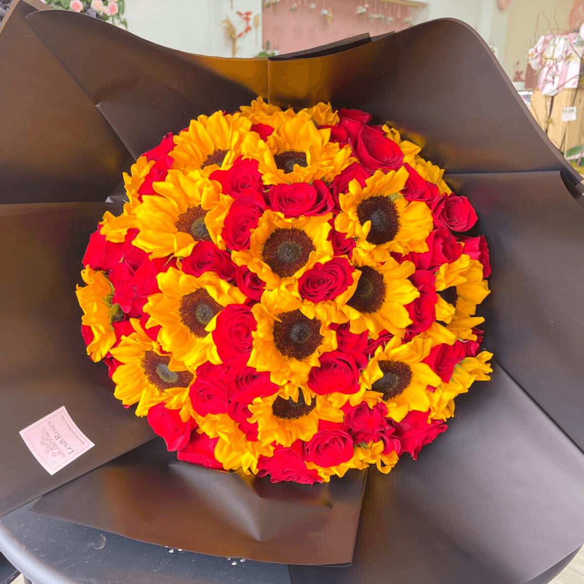 Sunflower and Rose Bouquet